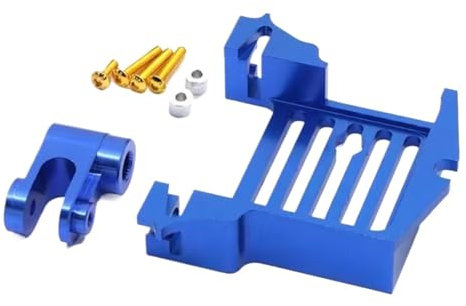 PLOQAZEH Für Traxxas 1/5 Für X-Maxx 1/6 Für XRT 1/10 7749 Metall-Servo-Mount-Adapter Und 25T Servoarm RC Auto Upgrade Teile Zubehör RC Autoteile(Blue)