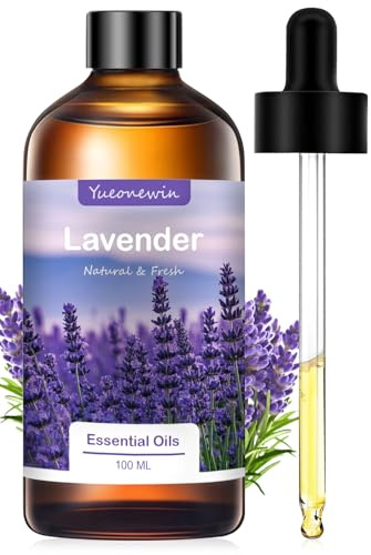 Lavender Essential Oil 100ml, 100% Pure Lavender Essential Oils Therapeutic Grade Essential Oil for Aromatherapy Diffuser, Home Fragrance, Skin Massage, DIY, Soap, Candle Making, Gifts for Women
