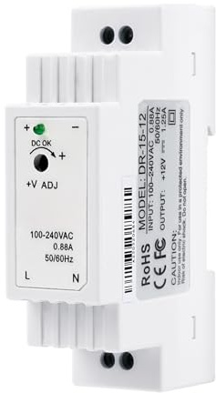 Hutschienen netzteil 12V 1.25A 15W DIN Schienen netzteil Transformator Eingang AC100V-240V Ausgang DC 12V netzteil DIN Rail Industrielle Automation Schaltnetzteil DR-15-12