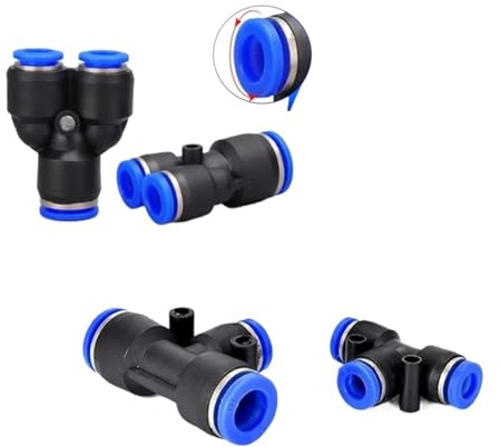 5/10PCS PY PE Series T Y Shaped Tee 4 6 8 10 12 16mm 3 Way Port Pneumatic Pipe Connector Tube Air Hose Quick Release Fittings(PE 4,5pcs)
