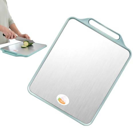 Tabla de cortar, alfombrilla de cortar de doble cara con asa, tabla de preparación de comidas para uso en cocina, material duradero con base antideslizante, accesorio de cocina, diseño fácil de