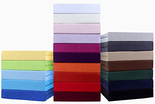 NatureMark Premium Wasserbetten & Boxspringbetten Spannbettlaken Jersey 200x220cm bis 220x240cm Farbe: Rot
