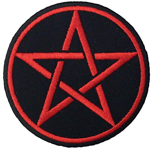EmbTao Symboles païens Gothiques Pentacle Brodé à Repasser ou à Coudre Patch