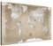 LANA KK Stilvolle Pinnwand Weltkarte - Natur - Deutsch in 80 x 60 cm, stabile Rückwand zum Pinnen inkl. Starterkit - Leinwand-Kunstdruck Wandbild Landkarte XXL