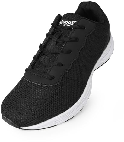 Knixmax Outdoor Wide Fit Trainers for Men and Women Wide Toe Box Shoes Walking Light Running Sneakers for Gym and Everyday Wear Unisex Black UK9-EU43