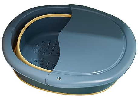Collapsible Foot Bath Foot spa and Massager Foot spa soak 11.02x 10.83x 9.06inch Foldable Foot Bath Bowl Deepen Foot Soak Bowl with Massage Spot with Lid Foot Massager Roller for Home Massaging Blue