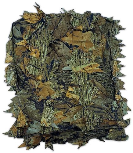 AYIN Camo Netting 3D Leafy Camouflage Net for Hunting, Tree Stands Concealment, Traping, Sunshade, Decoration, Shooting, Paint Ball and More, 5 ft X 12 ft (Autumn Brown)