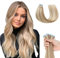 Evala tape extensions echthaar haarverlängerung echthaar 45cm 50g tape in extensions echthaar 20 Stück, Tapes Extensions Gesträhnt Aschblond mit Bleichblond P18/613