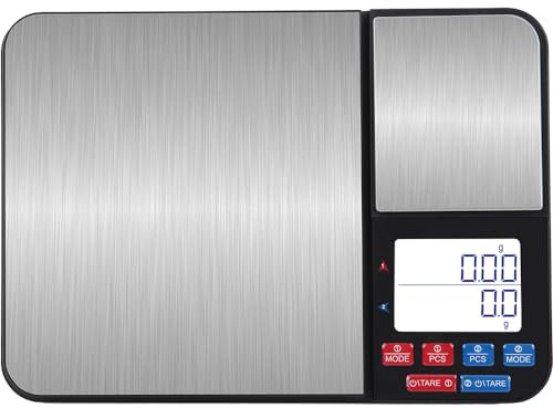 Dual Platform Precision Scale Digital Kitchen Scales, Premium Food Weighing Scales with LCD Display, Precision up to 1g (10kg Maximum Weight), Digital Kitchen Scales Dual Platform