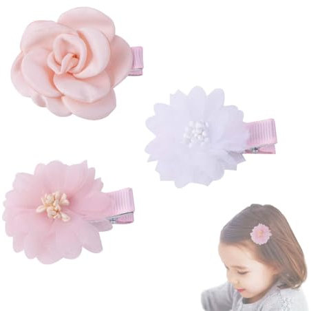 3 Stück Blume Haarklammern Kinder,Haarspangen Mädchen Haarschmuck Set,Baby Kopfblume Haarschleife,Haarclips Kinder, Haar Clip Haarschmuck für Kinder