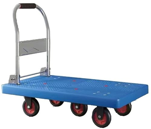 Carro de plataforma plegable resistente con ruedas y asa para oficina en casa, supermercado, almacén, mudanza