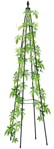 yotoworth Gartenspalier Für Kletterpflanzen,Außenbereich Pflanzenständer Rankhilfe Rosen, freistehende Ranksäule für Garten,Schwarz,1PC