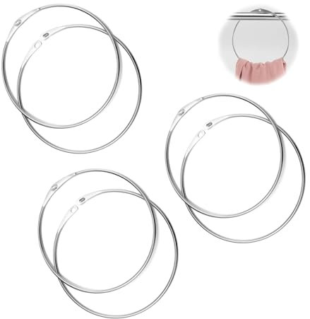 MYLERCT 6 Pièces Cintre Foulard, 4 x 143 mm Écharpe Placard Crochet Anneau, Argent Porte Cravate, Conception Solide Épaissie, Porte Foulard pour Organiser Ceintures, Foulards, Cravates