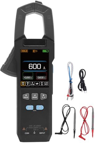 Pinza Amperimétrica Digital de Alta Precisión TRMS 9999 Recuentos, Voltímetro, Resistencia de Corriente, Condensador, Probador de Diodos NCV para Electricistas Profesionales y