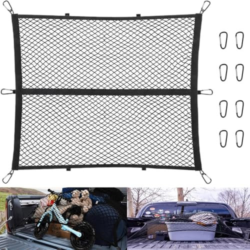 UncleDrew 1,2 X 1,2 M Kofferraumnetz Groß, LKW LadefläChe Netz GepäCknetz Auto Netz Kofferraum GepäCknetz Auto Kofferraum Netz Ladungssicherung GepäCknetz Erstreckt Universelles Dehnbares LKW-Netz