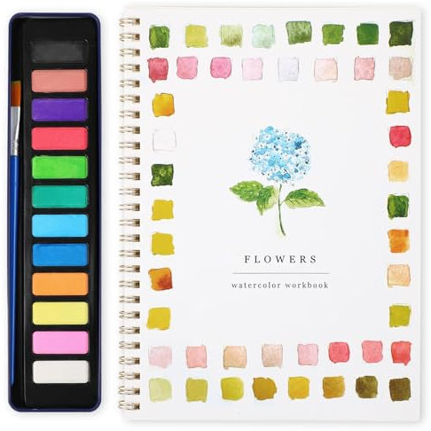 Lomdung Cuadernos de Acuarela, Libro de Acuarela con Pintura de Acuarela, Libro para Colorear con Acuarelas, Cuadernos de Acuarela para Principiantes, Libros de Acuarela, Materiales de Pintura