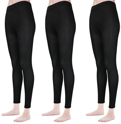 ouhos 3 paia di collant da balletto da donna morbidi Opaque legging da ballo nero (IT, Testo, XL, XXL, Regular, Regular, Nero)