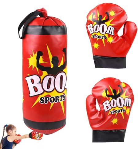Kit d'entraînement à la boxe pour enfants : sac de frappe avec gants, équipement de sport | Équipement professionnel d'entraînement de sacs pour enfants adolescents, kit de pratique en salle de sport