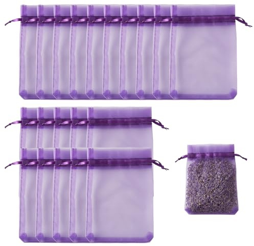 20 Lavender Bags for Moths, Scented Drawer Liners, Purple Scented Sachets for Wardrobe Freshness, Car Interior Freshening and Natural Moth Protection, for Wardrobe Closets Car Bathrooms