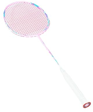 ZQINGQING Badminton Set Racchetta Speed ​​in Fibra di Carbonio Completa Max 28 libbre 5U Tre Colori(1PCS Pink AirFilm)