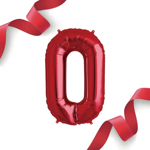 FUNXGO Palloncino Numero rosso - Palloncini Compleanno Anni - Palloncino Anni Compleanno - Decorazioni Compleanno - Feste Decorazione di Compleanno Palloncino rosso (rosso 0)
