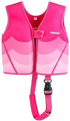 INIGGII Toddler Swim Vest, Swim Jacket for Kids, Infant Swim Trainer Vest for 20-28 lbs (Age 18 Months-2 Years Old Girls) with Adjustable Safety Strap