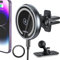 MAGJIEYX for Magsafe Car Mount Charger, 15W Magnetic Wireless Car Charger 360° Rotation Phone Holder Fast Charging for iPhone 16 15 14 13 12 MagSafe Case 2 in 1 Dashboard Air Vent Car Accessories