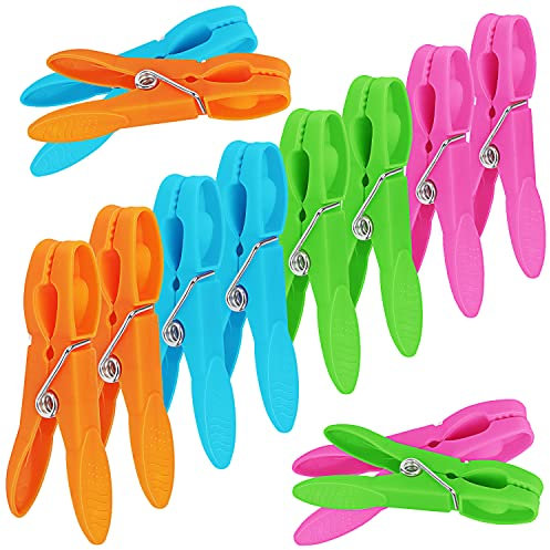 Pinces à Linge,Huoberr 48 Pièces Epingle a Linge en Plastique pour la Corde à Linge,Heavy Duty Pince a Linge avec des Ressorts Durables Antidérapant Pinces à Linge pour Serviette,Vêtements etc