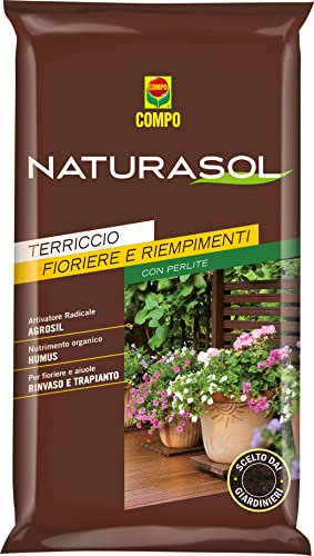 COMPO Naturasol Fioriere e Riempimenti, Terriccio per Fioriere e Riempimenti, Con Perlite, Sacco 40 L