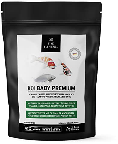 FIVE ELEMENTS Koi Baby Premium | 1,4 kg | hochwertigstes Wachstums-Futter für Junge Koi | Superfood-Zusätze | wertvolle Proteine | Vitamine
