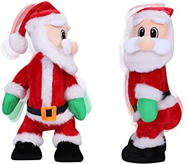 XINCHIA Singing and Dancing Christmas Santa Claus Figure Twisted Hip Twerking Singing Novelty Decoration Electric Musical Xmas Santa Claus Ornament Christmas Standing Figure for Tabletop Decoration