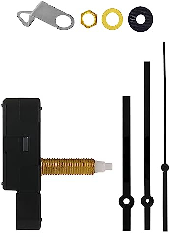 DEEWISH Albero Totale Lungo 32 mm/ (1-1/4 Pollici) Meccanismo dell'orologio Movimento al Quarzo di Riparazione, Coppia Elevata, Funzionamento a Batteria, Orologio Silenzioso, lancette Nere Incluse B