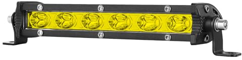 PICAA Spot LED Arbeitsscheinwerfer Bar, 7 Zoll 30W Gelb LED Lightbar Offroad, 12V 24V Lichtbalken Auto 4x4 LKW Traktor Zusatzscheinwerfer