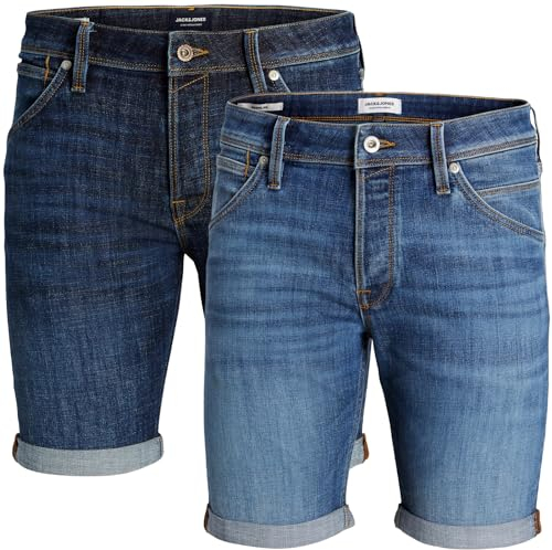 JACK & JONES Herren Sweat Shorts Kurze Hose Sporthose Bermuda Training Sport Jeans (6XL, 2er Pack #18)