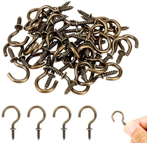 KALIONE Lot de 40 crochets à visser - Mini vis pour bois - Pour intérieur et extérieur - Décoration murale - Décoration de Noël - 2,5 cm, 562370_2_BH1NBGX50