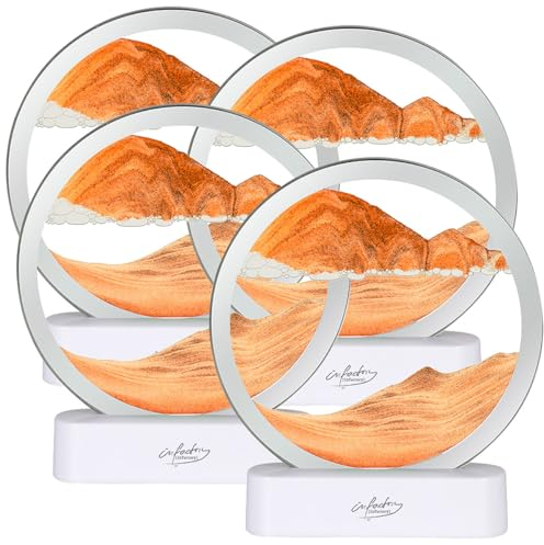 infactory Sandbild mit Beleuchtung: LED-Sandbild mit USB-Betrieb, 16 x 4 x 19 cm 4er-Set (Beleuchtetes, mit Licht, Nachtlicht)