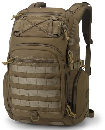Mardingtop Zaino da 30 l, stile tattico, per laptop da 16 pollici, per pendolari urbani all'aperto, cachi, 30L