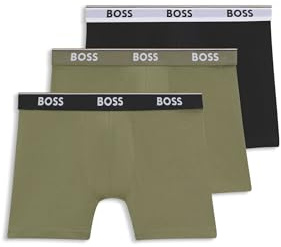BOSS Hommes BoxerBr 3P Power Lot de Trois Boxers Longs en Coton Stretch avec Logos