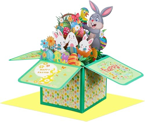 Biglietto di Pasqua, Biglietti Auguri Pasqua, 3D Pop Up Pasqua, DIY Easter Card, Biglietti Pasquali, Cartolina d'Auguri di Pasqua 3D con Busta, Biglietti Buona Pasqua (Colore C)