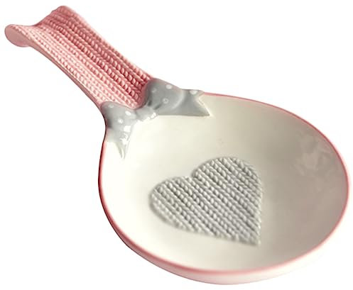 MAGICLULU Reposacucharas De Cerámica Rosa Compacto Para Uso Diario, Soporte Resistente Al Desgaste Diseño Delicado, Accesorio Para Utensilios De Cocina y Decoración Doméstica