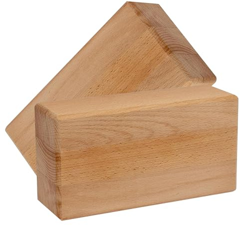 Project of Wood Yogablock 7,5 x 12 x 23 cm Blocchi di legno per yoga, pilates, stretching e meditazione Naturalmente ecologici, supporto stabile per l'allenamento In legno di faggio - 2 pezzi