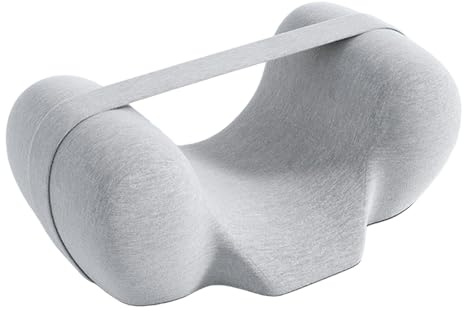 KESOTO Cuscino per Dormire Sulla Schiena Con Una Fodera Rimovibile, Cuscino Ortopedico in Memory Foam Antirughe per Prevenire Il Sonno Laterale O per Mantenere Una Posizione Supina, Grigio Chiaro