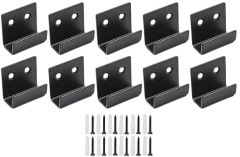 Homeponnew Lot de 10 clips de miroir robustes en acier inoxydable pour montage mural – Kit de suspension de miroir à large canal avec vis et ancrages, compatibles avec les miroirs sans cadre jusqu'à