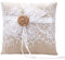 Amajoy Vintage Rustic Burlap Lace Wedding Ring Pillow ring cushion Hessian ring pillow 19cm x19cm