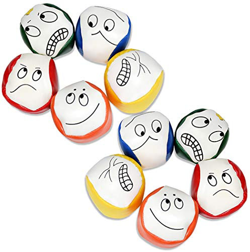 Joyibay Jonglierbälle für Anfänger, 10 STÜCKE Jonglierball Set Kreative Lustige Pädagogische Jonglierbälle zum Ballspielen für Jungen, Mädchen und Erwachsene, Langlebig und Weich