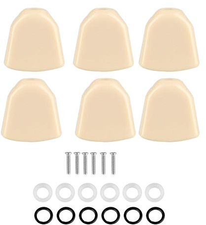 Vbestlife Guitar Tuning Pegs Buttons, 6 PCS/Set Guitar Acrylic Buttons of Tuner Pegs Machine Heads for Guitar Music Accessory (Cream-colored) Guitar Tuner Buttons Musical Instrument Accessories