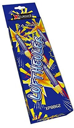 Xplode 96 Stück Luftheuler / Pfeifer am Stiel Jugendfeuerwerk F1 Party