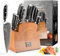 NANFANG BROTHERS Knife Set,16 Piece Damascus Kitchen Knife Set with Block,VG10 Steel Core with HRC 60 ± 2 Hardness,with Cooking Shears,Sharpener,Perfect Knife Set Gift