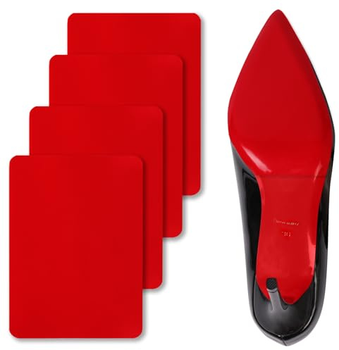 Protezione per suola delle scarpe sul fondo delle scarpe, antiscivolo, protezione per la parte inferiore delle scarpe, copriscarpe per tacchi, 2 paia, 15,2 x 11,4 cm, colore: rosso