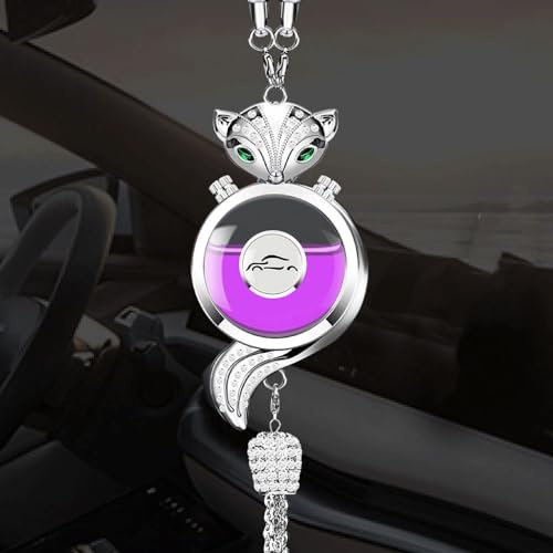 Auto Duft Lufterfrischer Duftbaum Auto Parfüm Aufhänger Diffusor,Auto Innenraum hängender Anhänger Charm Dekoration Glücksdekor Ornament Anhänger Zubehör für Frauen (Silber)